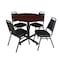 Kobe Kobe Round Table & Chair Set, Wood, Metal, Vinyl Top, Mahogany TKB42RNDMH29BK - alternate 1